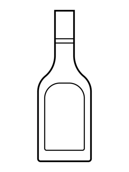 Illustration Bouteille Linéaire Alcoolique Icône Boisson Cocktail Alcool Menu Bar — Image vectorielle