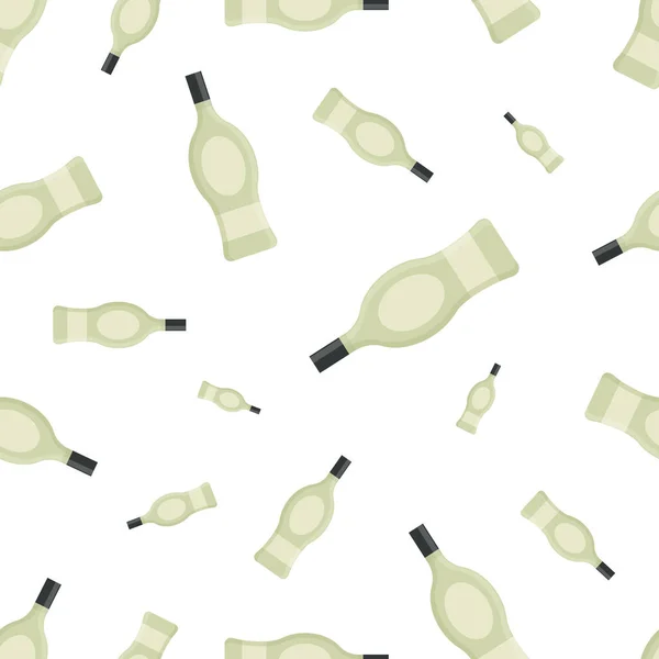 Patrón Sin Costuras Con Botellas Alcohol Ilustración Vectorial Para Bar — Archivo Imágenes Vectoriales