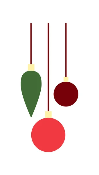Iconos Juguetes Árbol Navidad Logo Bolas Año Nuevo Ilustración Vectorial — Vector de stock
