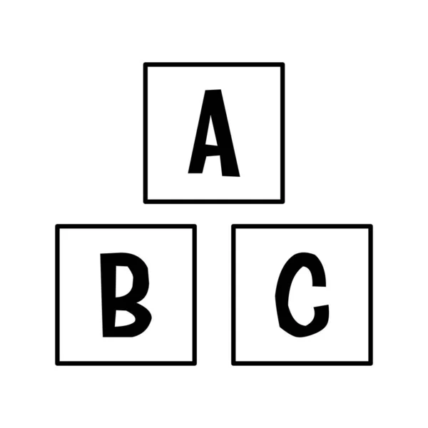 Значок Вектора Кубиков Алфавита Иллюстрация Векторных Кубиков Буквами Игрушки Абстрактные — стоковый вектор