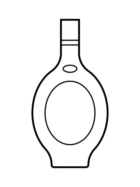 Alkoholische Lineare Flaschenillustration Ikone Des Alkoholcocktails Flachvektorlogo Balkenmenü Umrissvektorkunst — Stockvektor