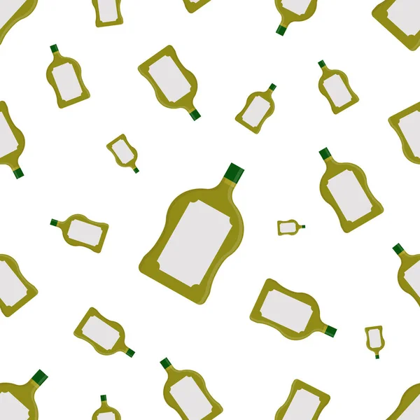 Patrón Sin Costuras Con Botellas Alcohol Ilustración Vectorial Para Bar — Archivo Imágenes Vectoriales