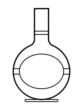 Alkolik doğrusal şişe çizimi. Alkol kokteyli ikonu. Bar menüsü düz vektör logosu. Taslak vektör sanatı. 