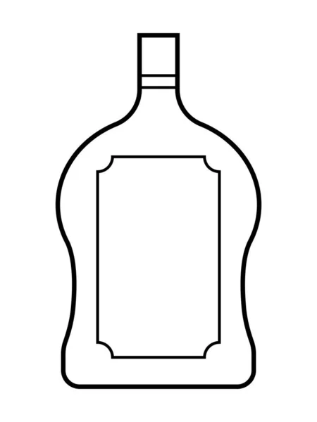 Алкогольная Линейная Иллюстрация Бутылок Знак Алкогольного Коктейля Бар Меню Плоский — стоковый вектор