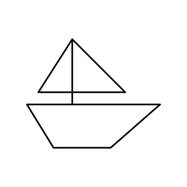 Дети Милый Векторный Корабль Простой Значок Иллюстрация Векторной Игрушки Лодки — стоковый вектор