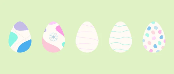 Huevos Pascua Conjunto Huevos Pascua Colores Vectoriales Ilustración Vectorial Para — Vector de stock