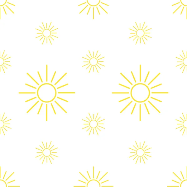 Płynny Letni Wzór Słońcem Słoneczny Wektor Ilustracji Białym Tle Ilustracja — Wektor stockowy