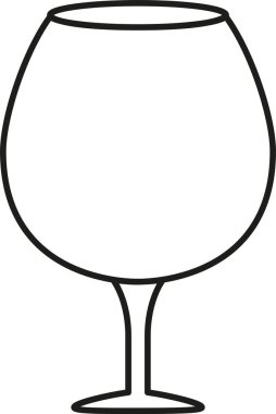 Cam logo. Kokteyl için siyah doğrusal cam. Vektör simgesi. 