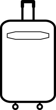 Vektör doğrusal bavul. Beyaz arkaplanda bavul simgesi. 