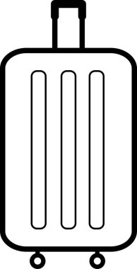 Vektör doğrusal bavul. Beyaz arka planda bir bavul. Çanta illüstrasyonu. 
