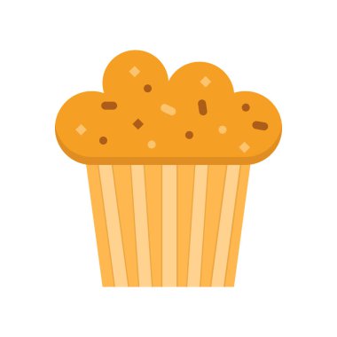 Kek rengi vektör simgesi. Düz kek illüstrasyonu. Pasta tatlı tasarımı. 