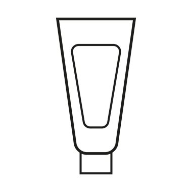 Deri bakım tüpü. Diş macunu tüpü. Beyaz arkaplanda vektör simgesi izole edildi. 
