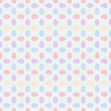 Paskalya vektör modeli. Paskalya yumurtalarında kusursuz Rhombus desenleri. Yeşil pastel arka planda renkli yumurtalar. 