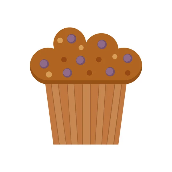 Muffins Färg Vektor Ikon Platt Choklad Muffins Illustration Tårta Dessert — Stock vektor