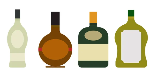 Conjunto Simple Ilustración Botellas Coloridas Alcohólicas Los Cócteles Con Alcohol — Archivo Imágenes Vectoriales