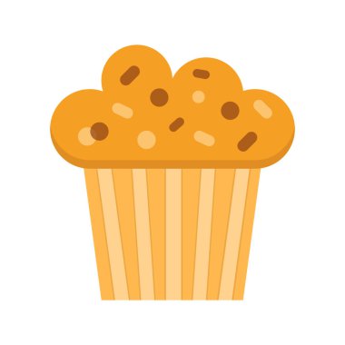 Kek rengi vektör simgesi. Düz kek illüstrasyonu. Pasta tatlı tasarımı. 