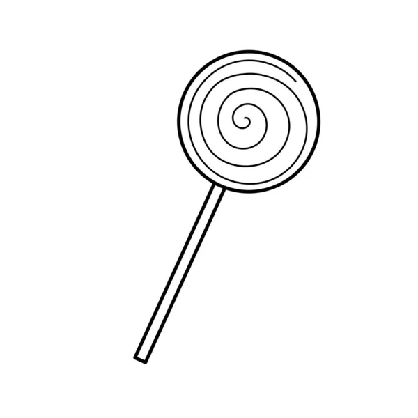 Ikona Wektora Lizaka Płaski Zestaw Liniowy Logo Słodyczy Cukierki Stylu — Wektor stockowy