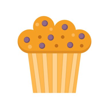 Kek rengi vektör simgesi. Düz kek illüstrasyonu. Pasta tatlı tasarımı. 