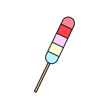 Lolipop vektör simgesi. Çizgileri olan düz renkli logolar. İnce şekilli şekerler. 