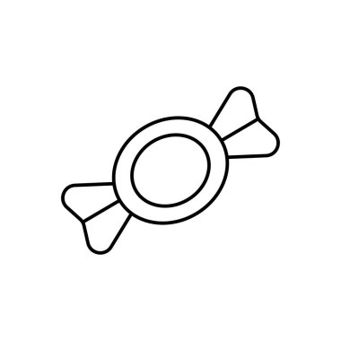 Şeker vektör simgesi. Düz doğrusal tatlı logo. İnce çizgi biçiminde şekerler. 