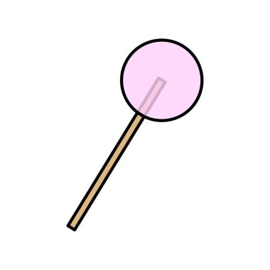 Lolipop vektör simgesi. Çizgileri olan düz renkli logolar. İnce şekilli şekerler. 
