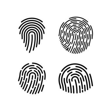 Parmak izi simgesi tasarım şablonu çizimi izole edildi