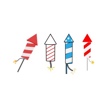 Firecracker simgesi tasarım şablonu çizimi izole edildi