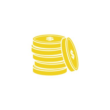 Para yığını simge tasarım şablonu çizim vektörü