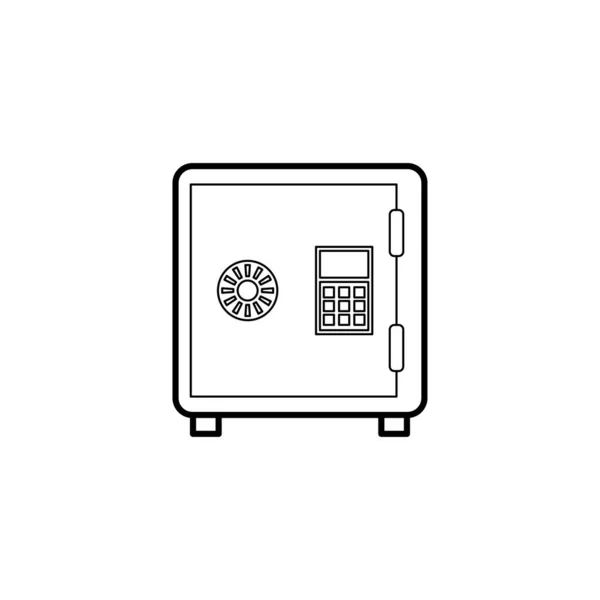 Caja Fuerte Icono Diseño Plantilla Ilustración Vector — Vector de stock