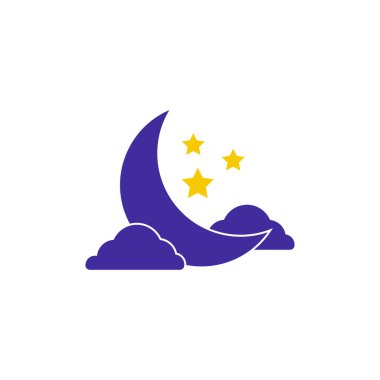 Gece Ay simgesi tasarımı vektör çizimi