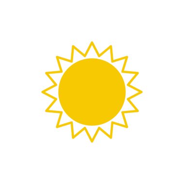 Güneş simgesi tasarımı şablon çizimi