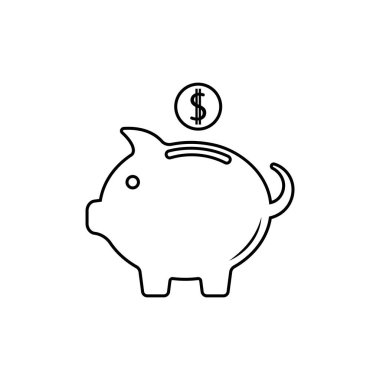 Domuz kumbarası simgesi tasarım şablonu izole edilmiş vektör