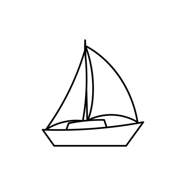 Icona Barca Vela Modello Disegno Vettoriale Isolato Illustrazione — Vettoriale Stock
