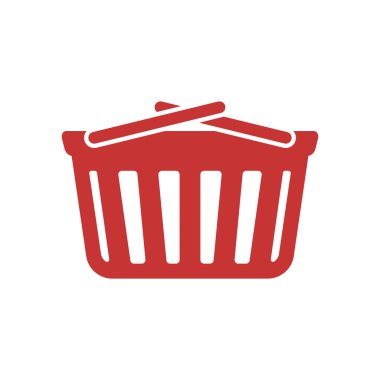 Alışveriş sepeti simgesi tasarım şablonu çizim vektörü izole edildi