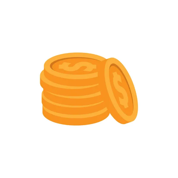 Coin Stack Icon Design Template Illustrazione Vettoriale Isolato — Vettoriale Stock