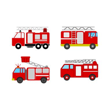 İtfaiye aracı simgesi tasarım şablonu izole edilmiş illüstrasyon