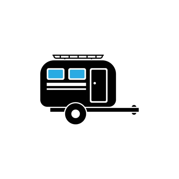 Wohnmobil Anhänger Symbol Design Vorlage Vektor isolierte Illustration — Stockvektor