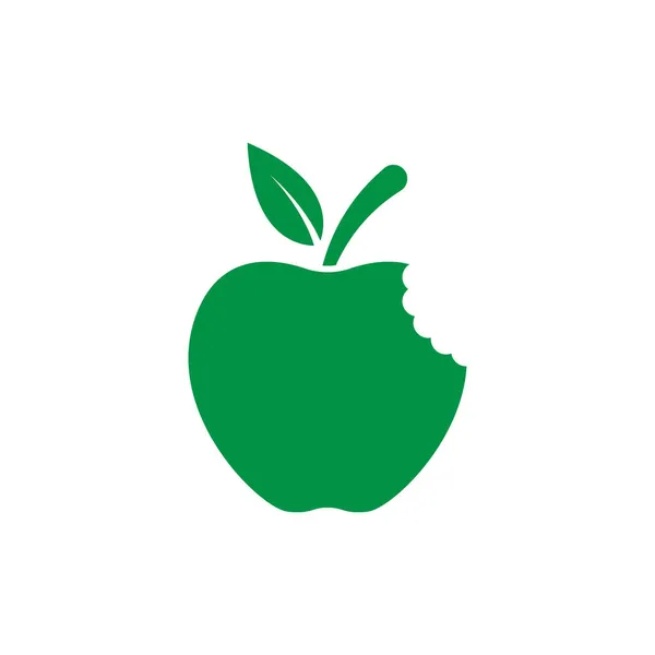 Modèle Icône Pomme Verte Illustration Isolée — Image vectorielle