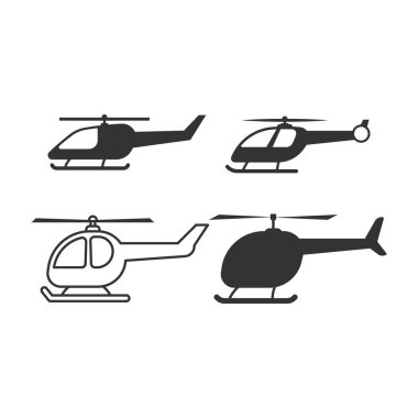 Helikopter simgesi tasarım şablonu izole edilmiş vektör çizimi