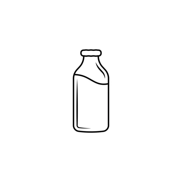 Иллюстрация Вектора Шаблона Иконки Бутылки Молока — стоковый вектор
