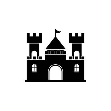Castle simgesi tasarım şablonu vektör izole illüstrasyonu