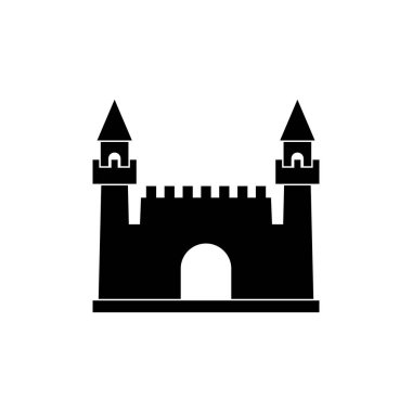 Castle simgesi tasarım şablonu vektör izole illüstrasyonu