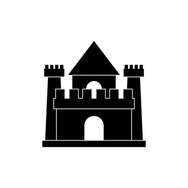 Castle simgesi tasarım şablonu vektör izole illüstrasyonu