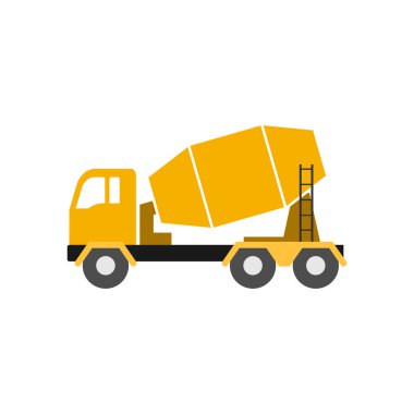 Beton kamyon simgesi tasarım şablonu izole edilmiş illüstrasyon