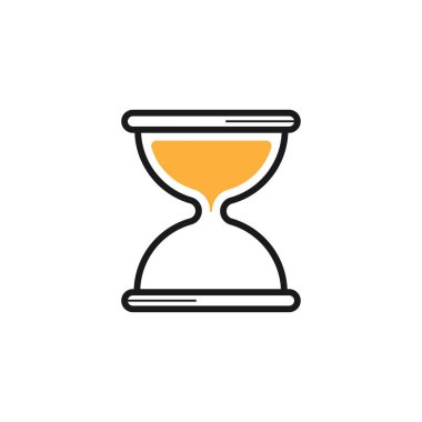 Kum saati simgesi tasarım şablonu izole edilmiş illüstrasyon