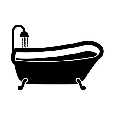 Bathub simge tasarımı şablon izole edilmiş illüstrasyon