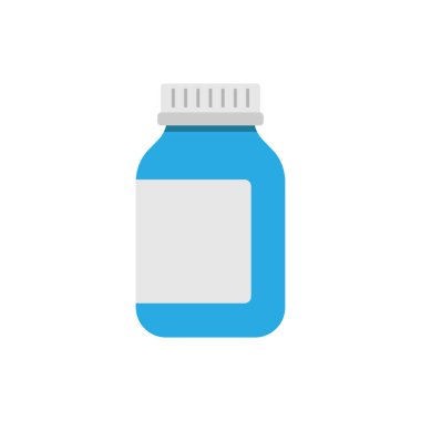 İlaç şişesi ikonu tasarım şablonu izole edildi