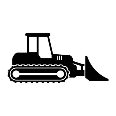 Buldozer simgesi tasarım şablonu izole edilmiş çizim