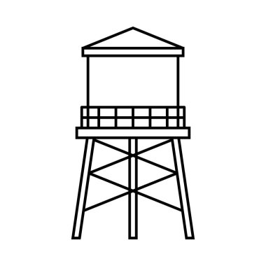 Su kulesi tasarım şablonu vektör izole çizimi