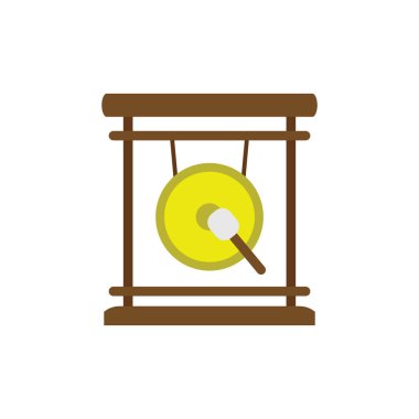 Gong simgesi tasarım şablonu vektör izole çizimi